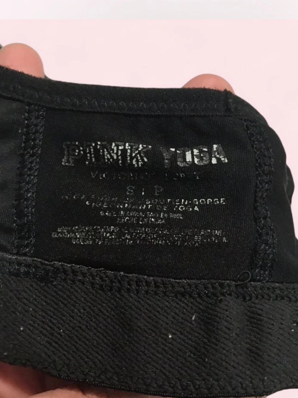 PINK Victoria's Secret Black Lace-Back Wireless Sports Bra